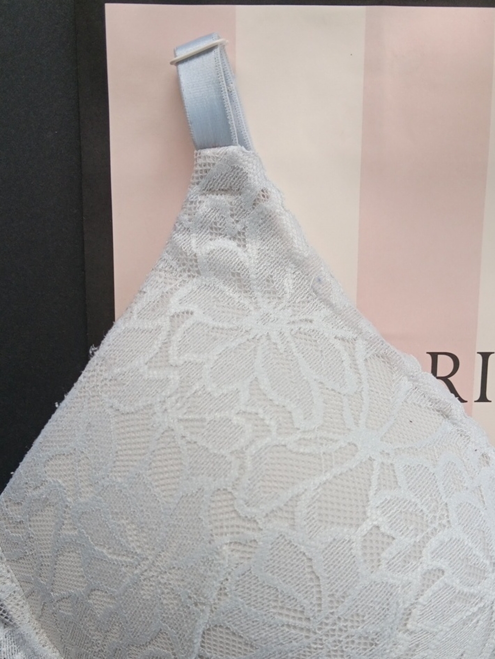 Victoria's Secret Pink White Lace Longline Push-Up Bralette Size XL - Picture 5 of 8